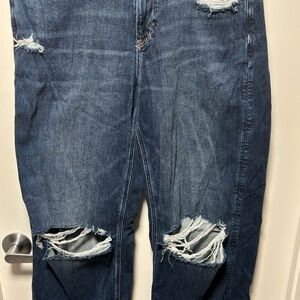 American Eagle Outfitters Blue Distressed Flare Jeans